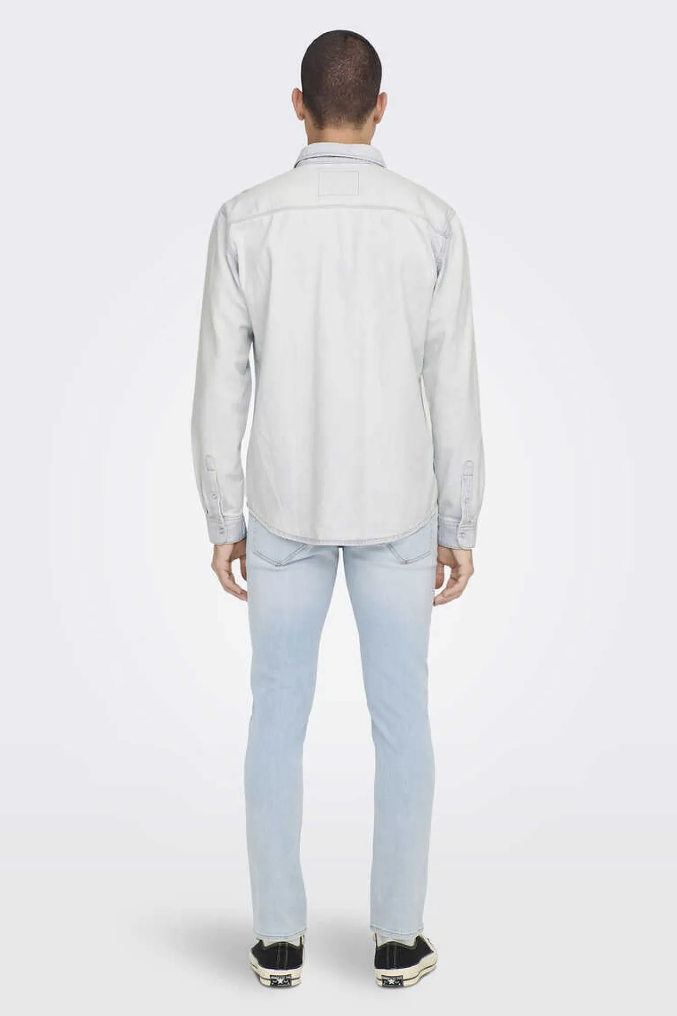 Only & Sons Camisa Tecido Denim Azulado Clearance