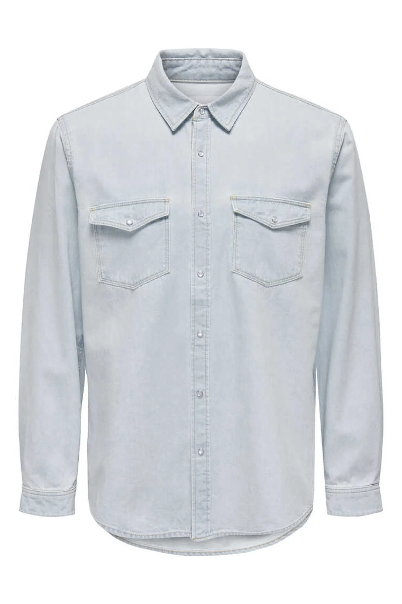 Only & Sons Camisa Tecido Denim Azulado Clearance