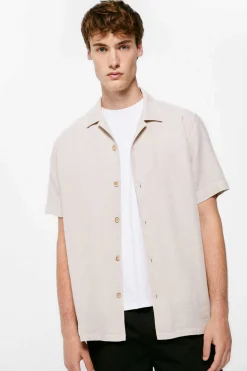 Springfield Camisa Textura Cor Camel New