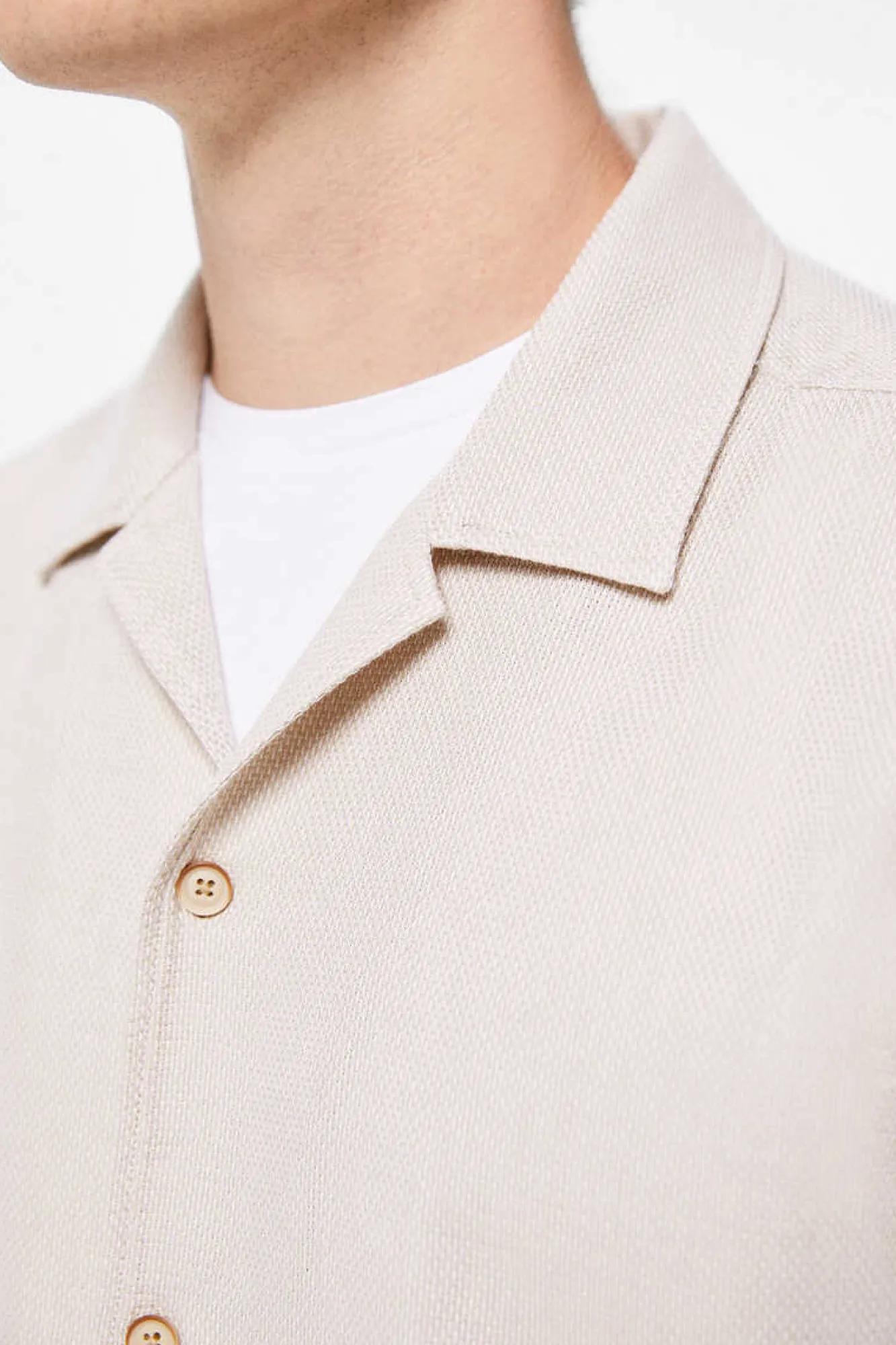 Springfield Camisa Textura Cor Camel New