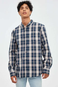 Inside Camisa Xadrez Azul Online