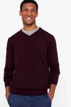 Cortefiel Camisola Algodao Caxemira Gola Em Bico Granada New