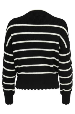 Only Sueteres E Cardigans-Camisola As Riscas Gola Redonda