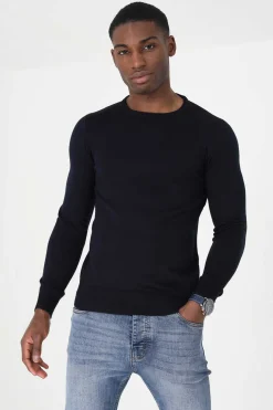 Brave Soul Camisola Basica Com Gola Caixa Marinho