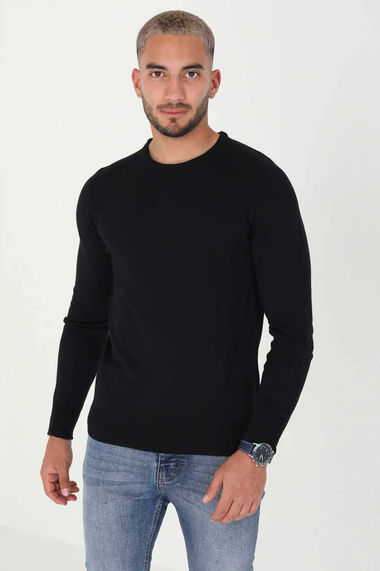 Brave Soul Camisola Basica Com Gola Caixa Preto