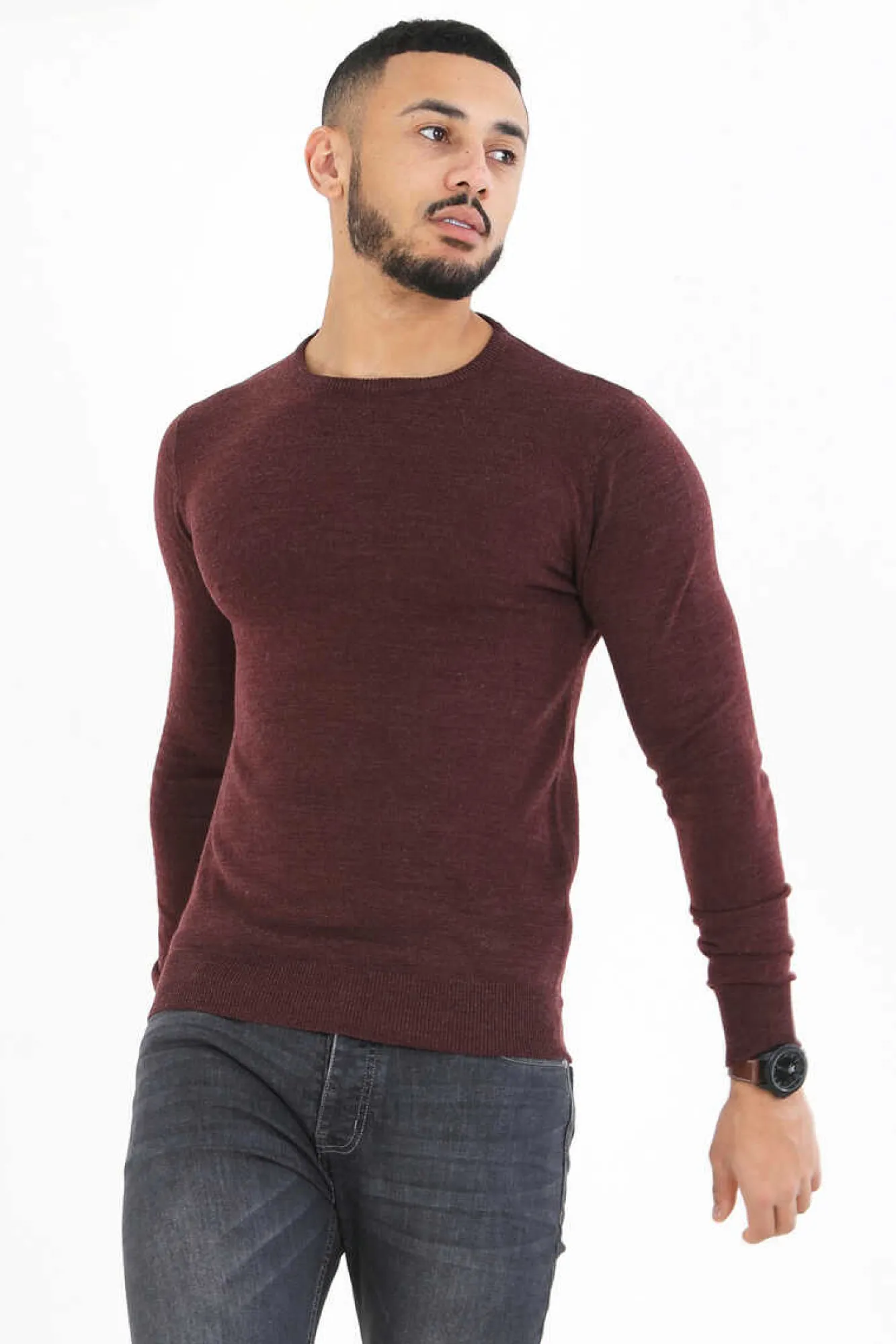 Brave Soul Camisola Basica Com Gola Caixa Vermelho Hot