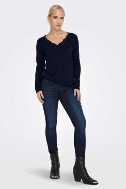 Only Sueteres E Cardigans-Camisola Bico Gola De Renda