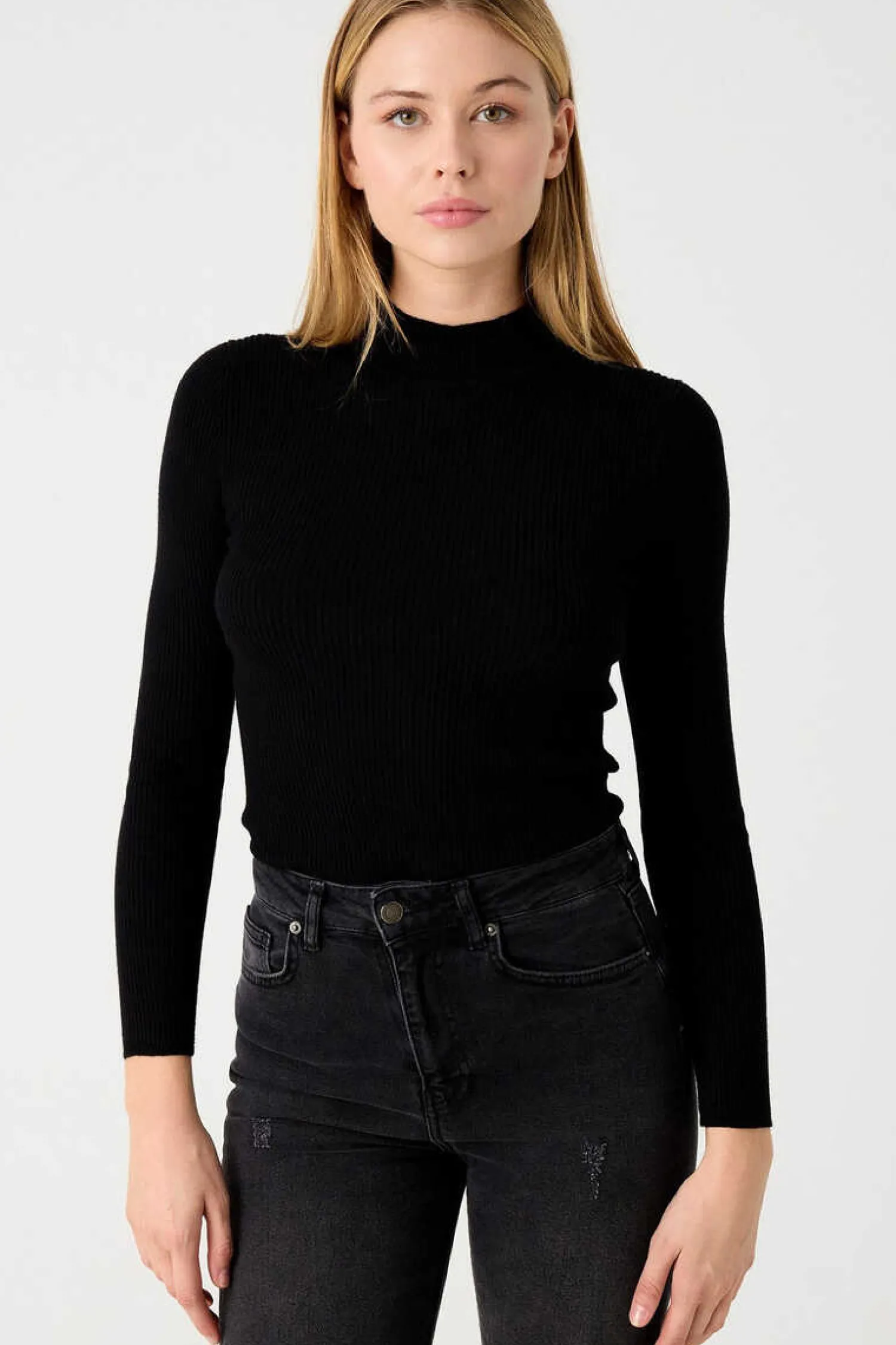 Inside Sueteres E Cardigans-Camisola Canelada Gola Alta