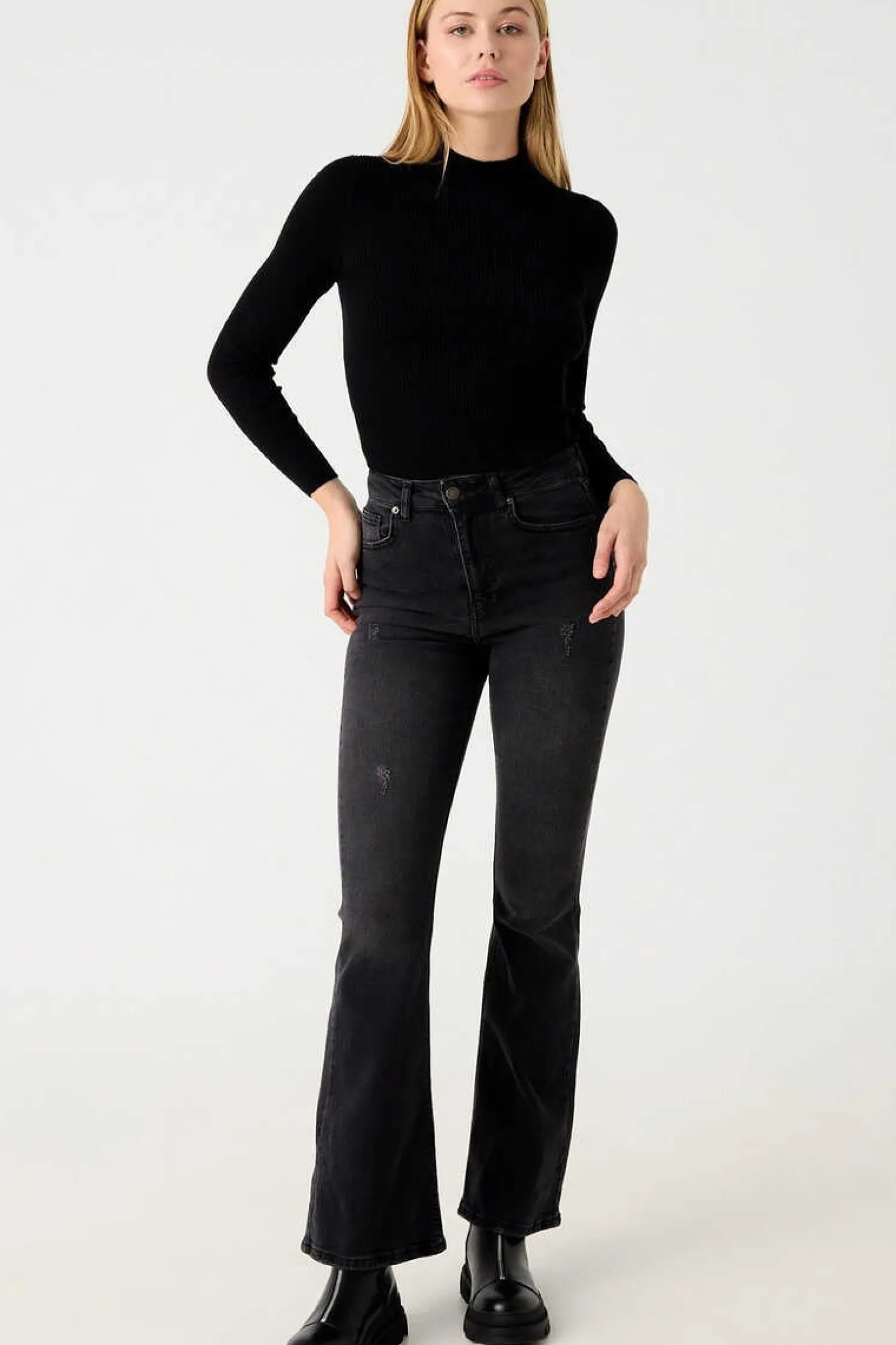 Inside Sueteres E Cardigans-Camisola Canelada Gola Alta