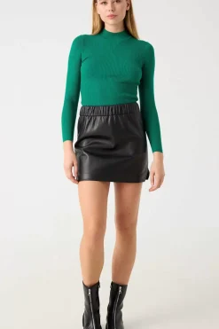 Inside Sueteres E Cardigans-Camisola Canelada Gola Alta