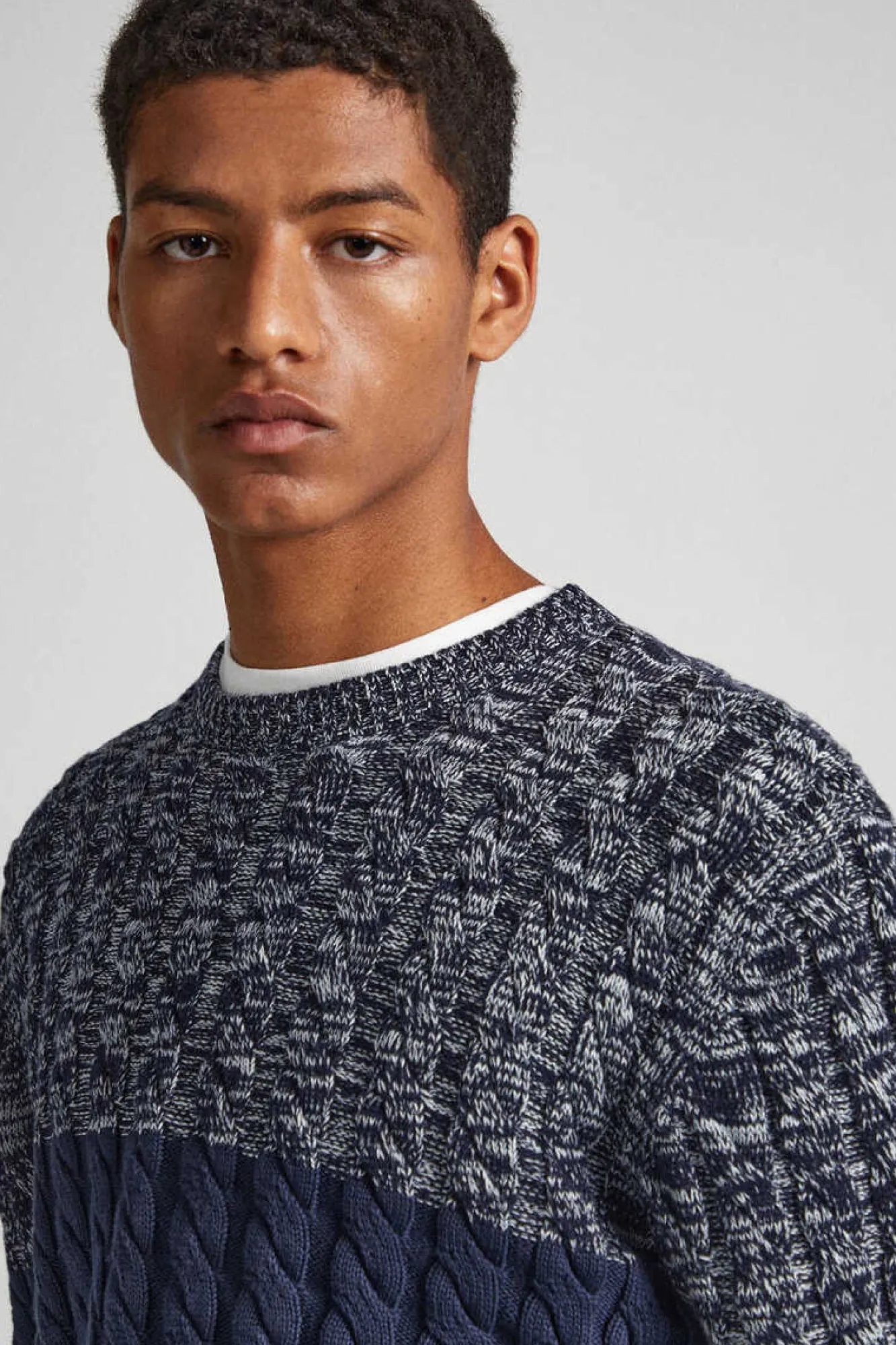 Pepe Jeans Camisola Color Block Malha Trancada Marinho Online