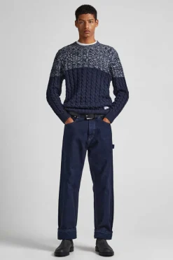 Pepe Jeans Camisola Color Block Malha Trancada Marinho Online