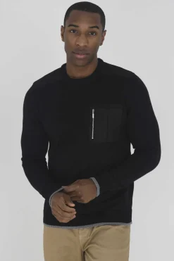 Brave Soul Camisola Com Bolso Com Fecho-Eclair Preto Discount