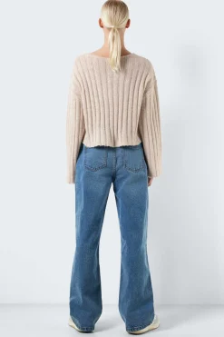 Noisy May Sueteres E Cardigans-Camisola Com Gola Em V