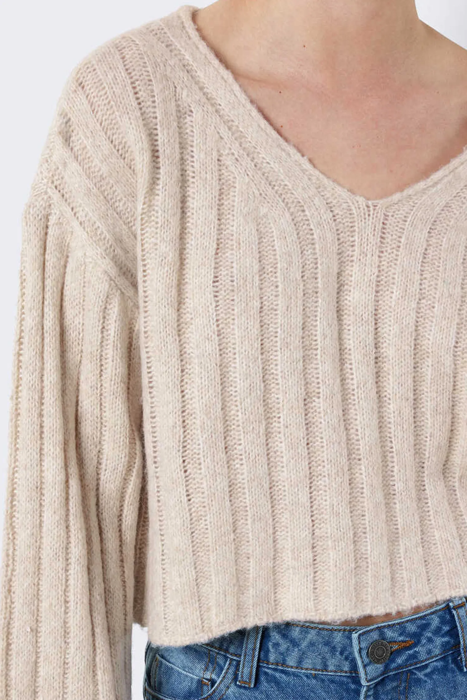 Noisy May Sueteres E Cardigans-Camisola Com Gola Em V