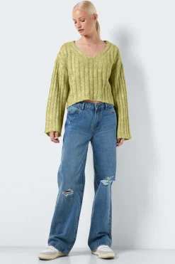 Noisy May Sueteres E Cardigans-Camisola Com Gola Em V