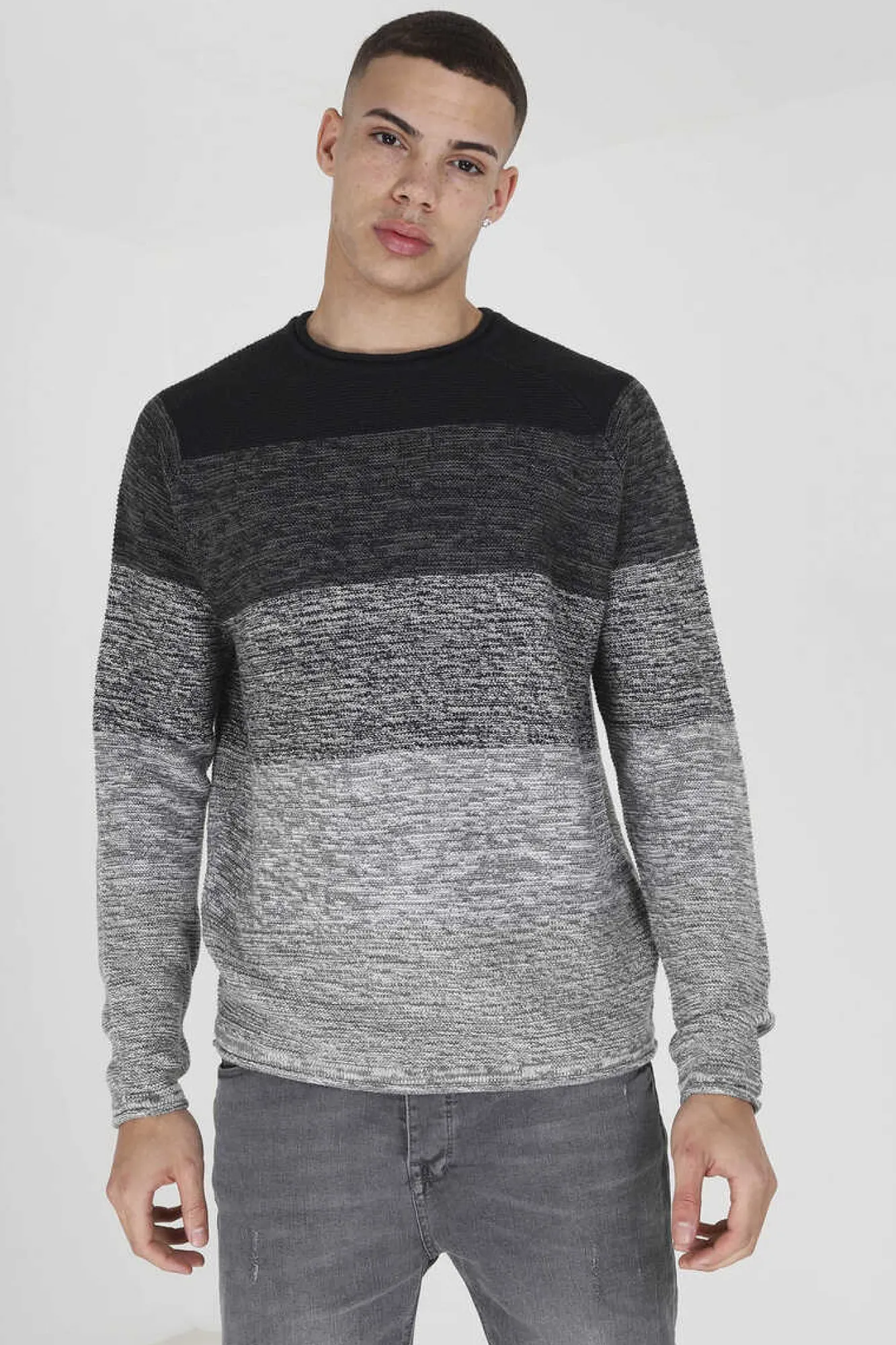 Brave Soul Camisola Com Paineis Jaspeada Marinho Best