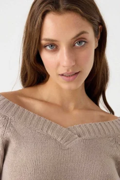 Inside Sueteres E Cardigans-Camisola De Decote Em Bico