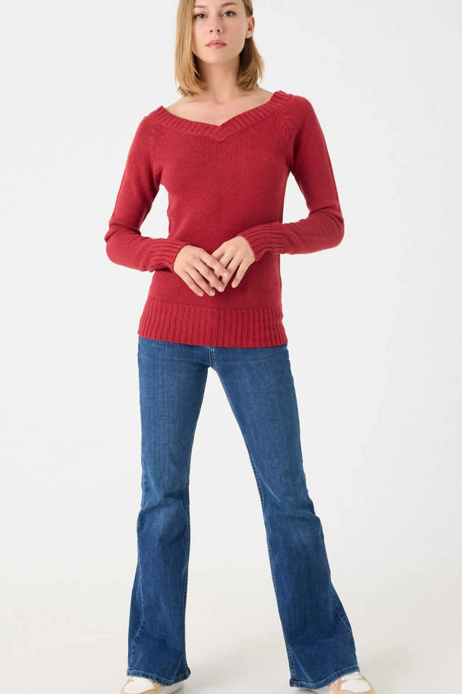 Inside Sueteres E Cardigans-Camisola De Decote Em Bico