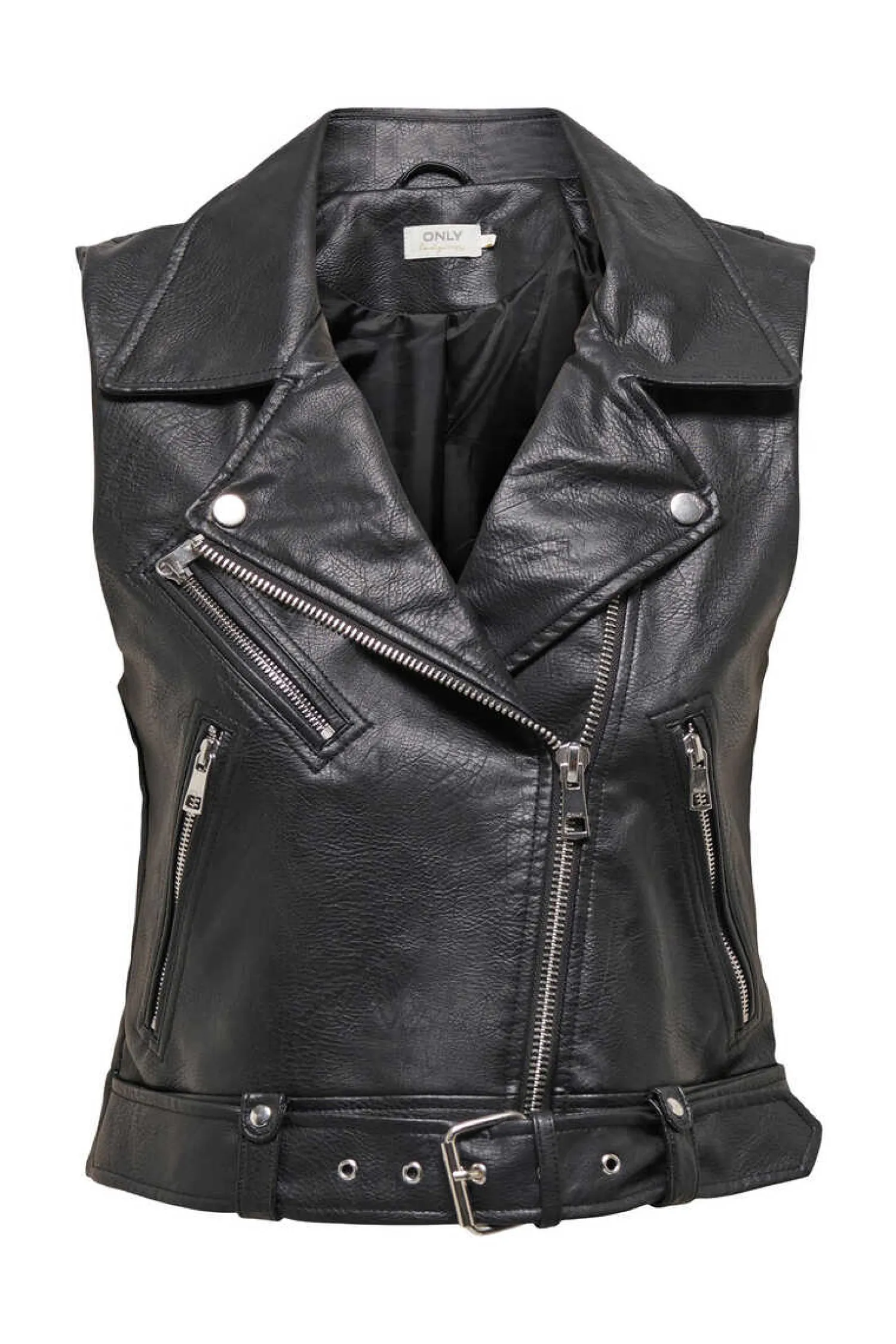 Only Coletes-Camisola De Decote Redondo Mangas Caneladas