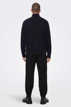 Only & Sons Camisola De Gola Alta Marinho Clearance