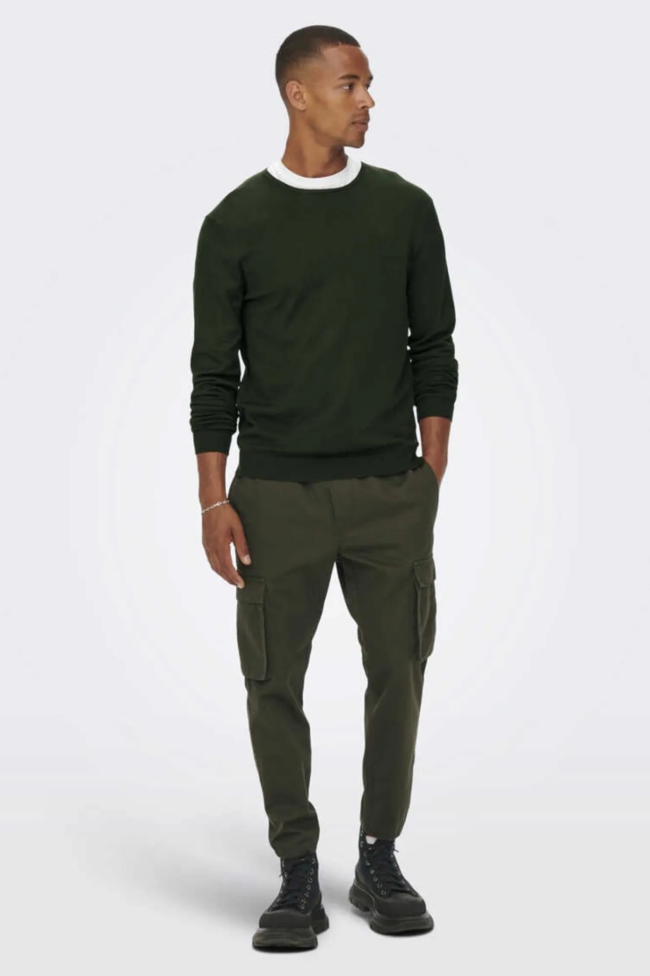 Only & Sons Camisola De Gola Caixa Verde Outlet