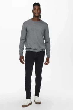 Only & Sons Camisola De Malha Cinza Sale