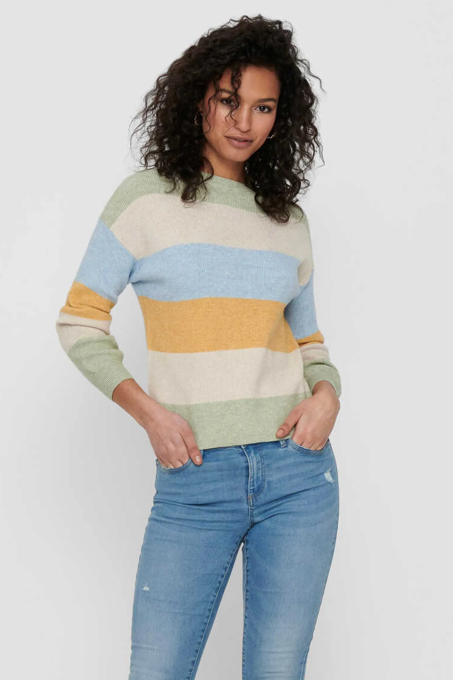 Only Sueteres E Cardigans-Camisola De Malha As Riscas