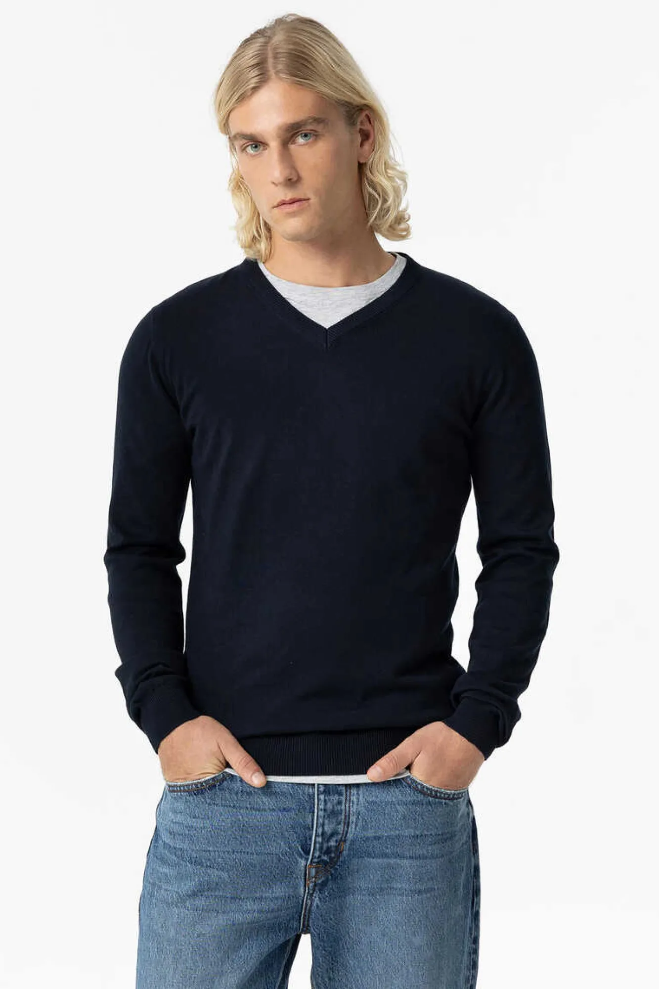 Tiffosi Camisola De Malha Basica Azul Aco Discount