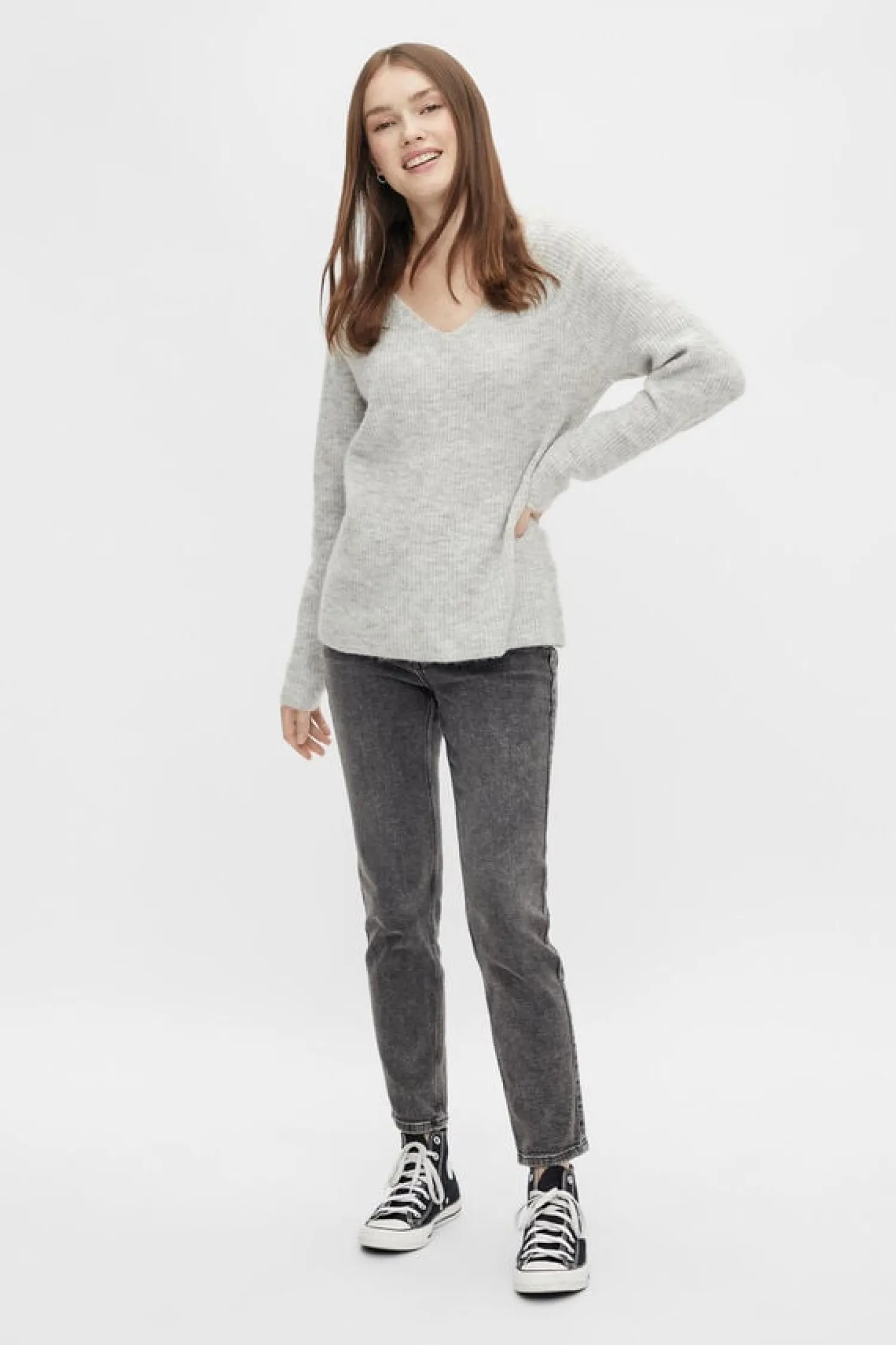 Pieces Sueteres E Cardigans-Camisola De Malha Canelada