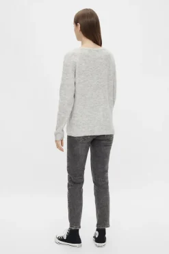 Pieces Sueteres E Cardigans-Camisola De Malha Canelada