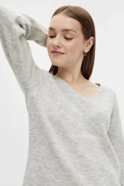 Pieces Sueteres E Cardigans-Camisola De Malha Canelada