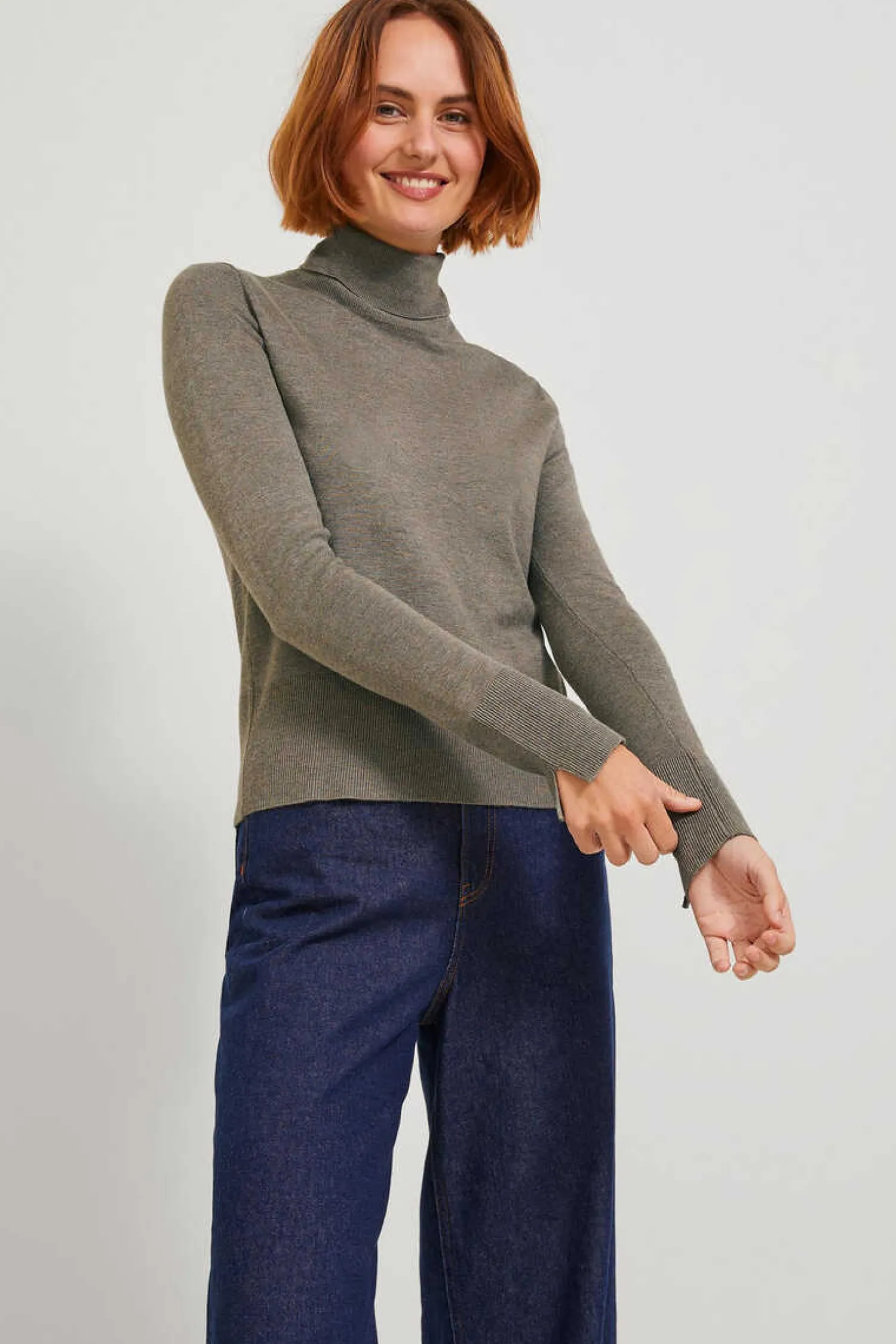 Jack & Jones Sueteres E Cardigans-Camisola De Malha Com Gola Dobrada