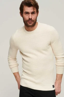 Superdry Camisola De Malha De Gola Redonda E Textura Cru Clearance