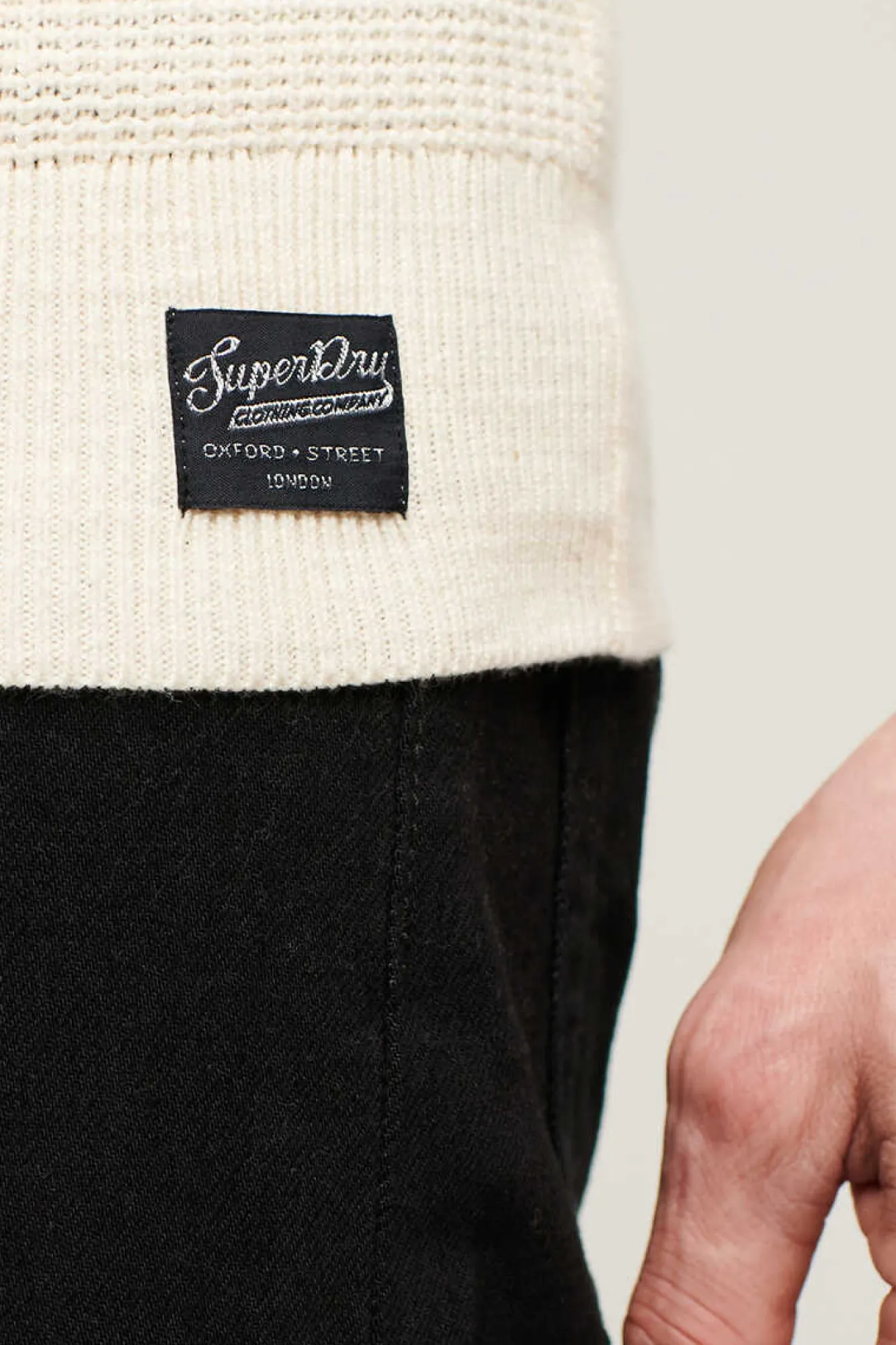 Superdry Camisola De Malha De Gola Redonda E Textura Cru Clearance