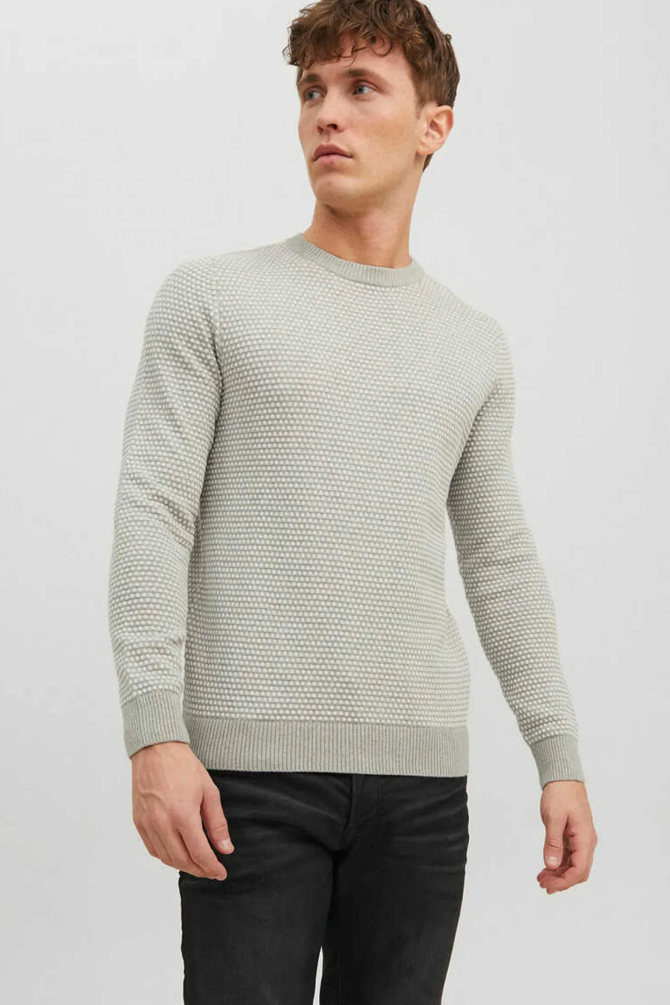 Jack & Jones Camisola De Malha Estrutura Cinza Clearance
