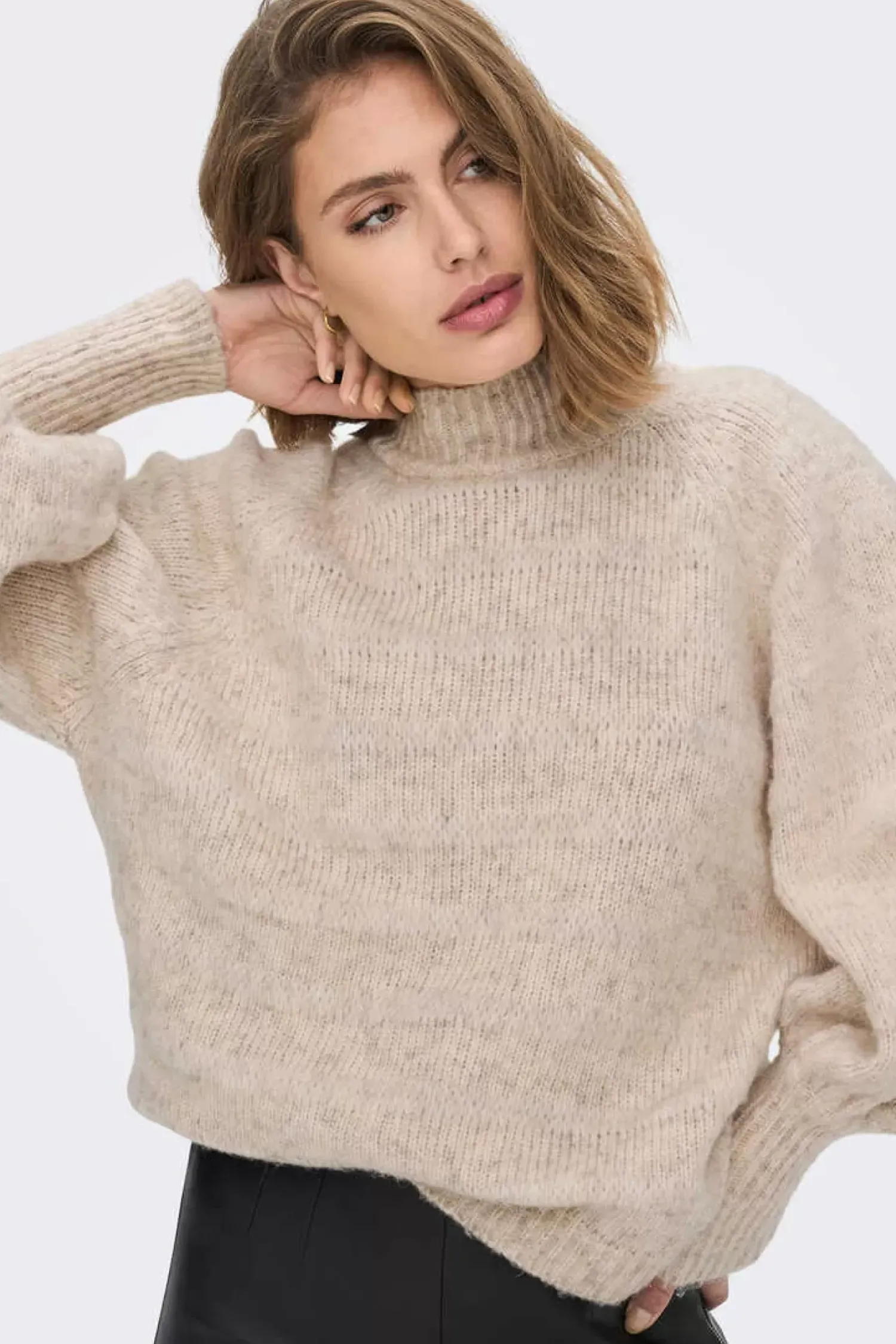 Only Sueteres E Cardigans-Camisola De Malha Gola Alta