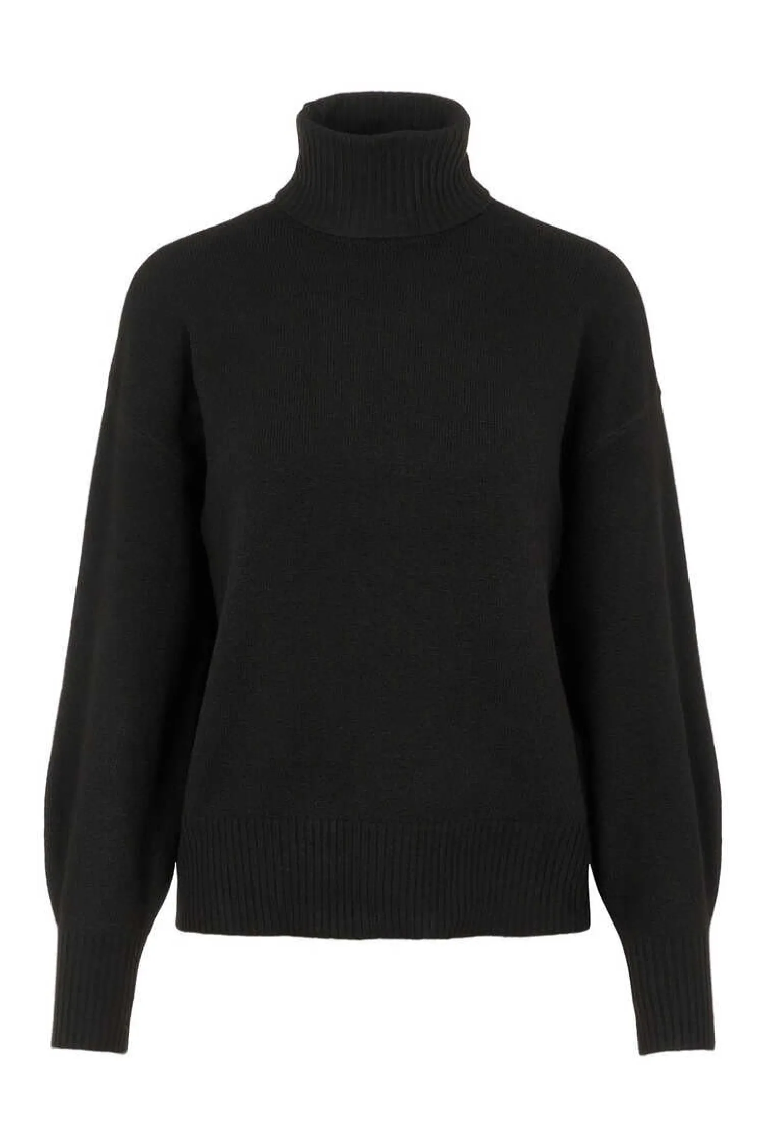 Pieces Sueteres E Cardigans-Camisola De Malha Gola Dobrada