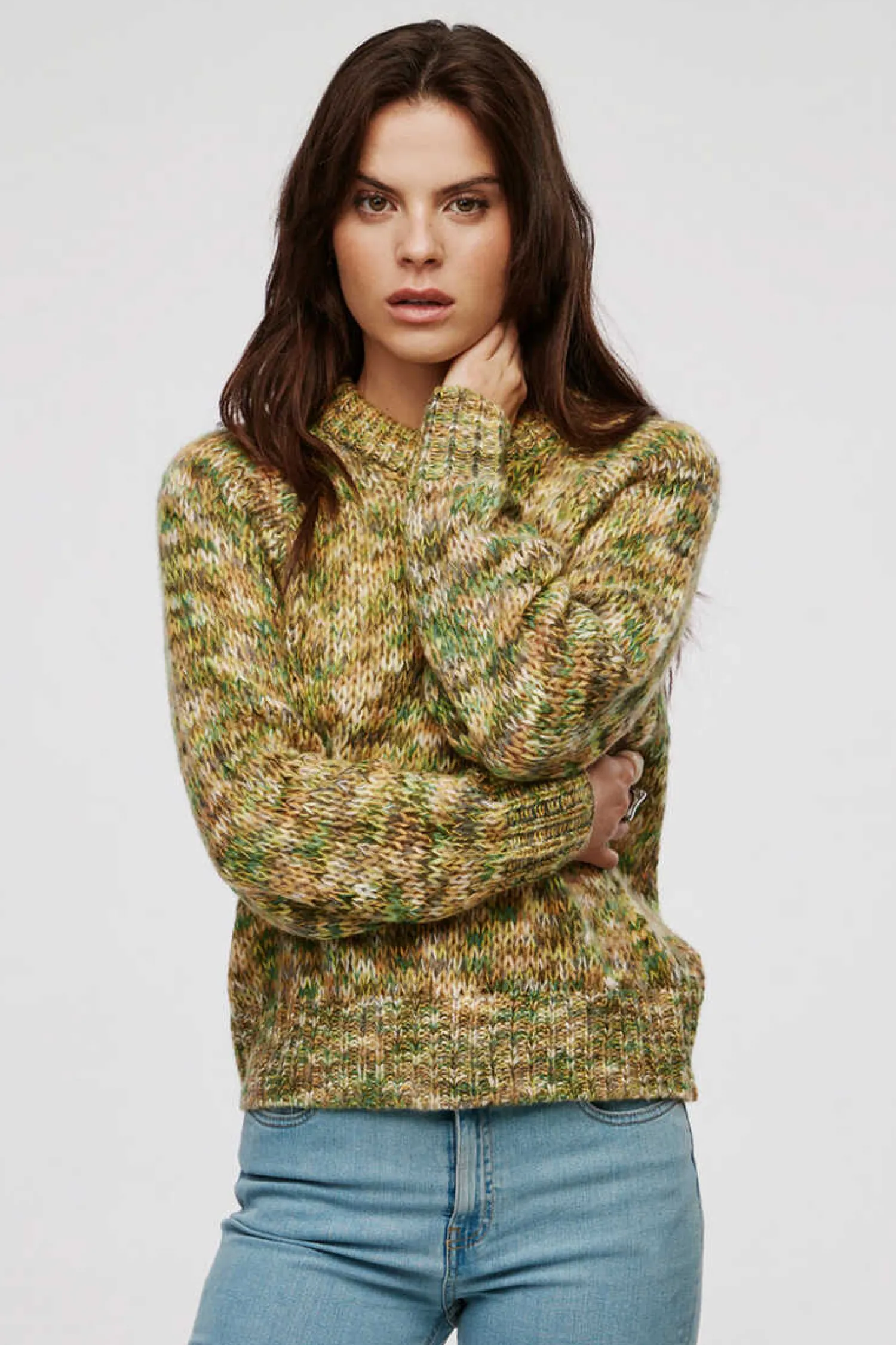 Jack & Jones Sueteres E Cardigans-Camisola De Malha Multicolor De Gola Redonda