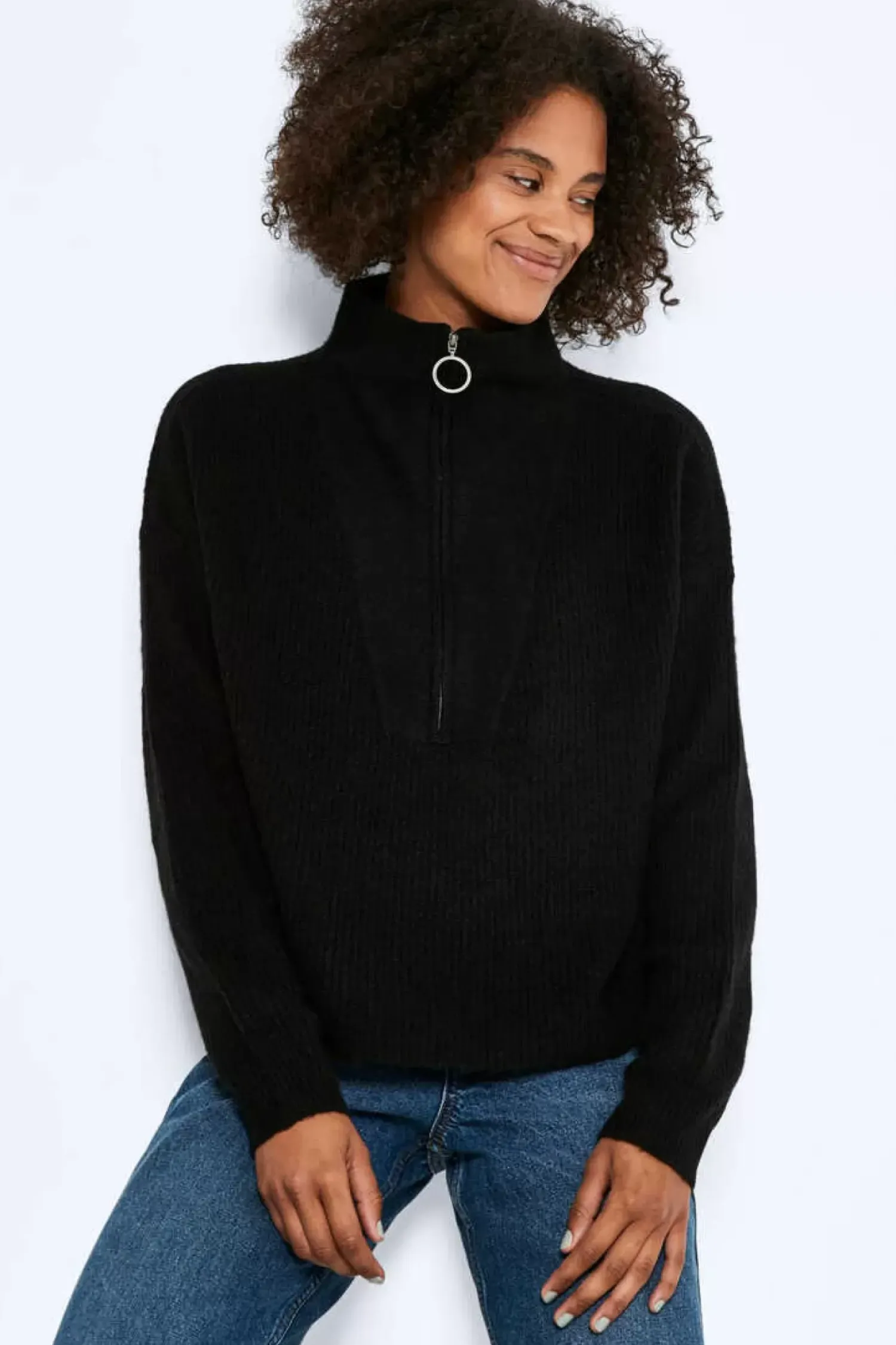 Noisy May Sueteres E Cardigans-Camisola De Malha Oversize De Gola Alta