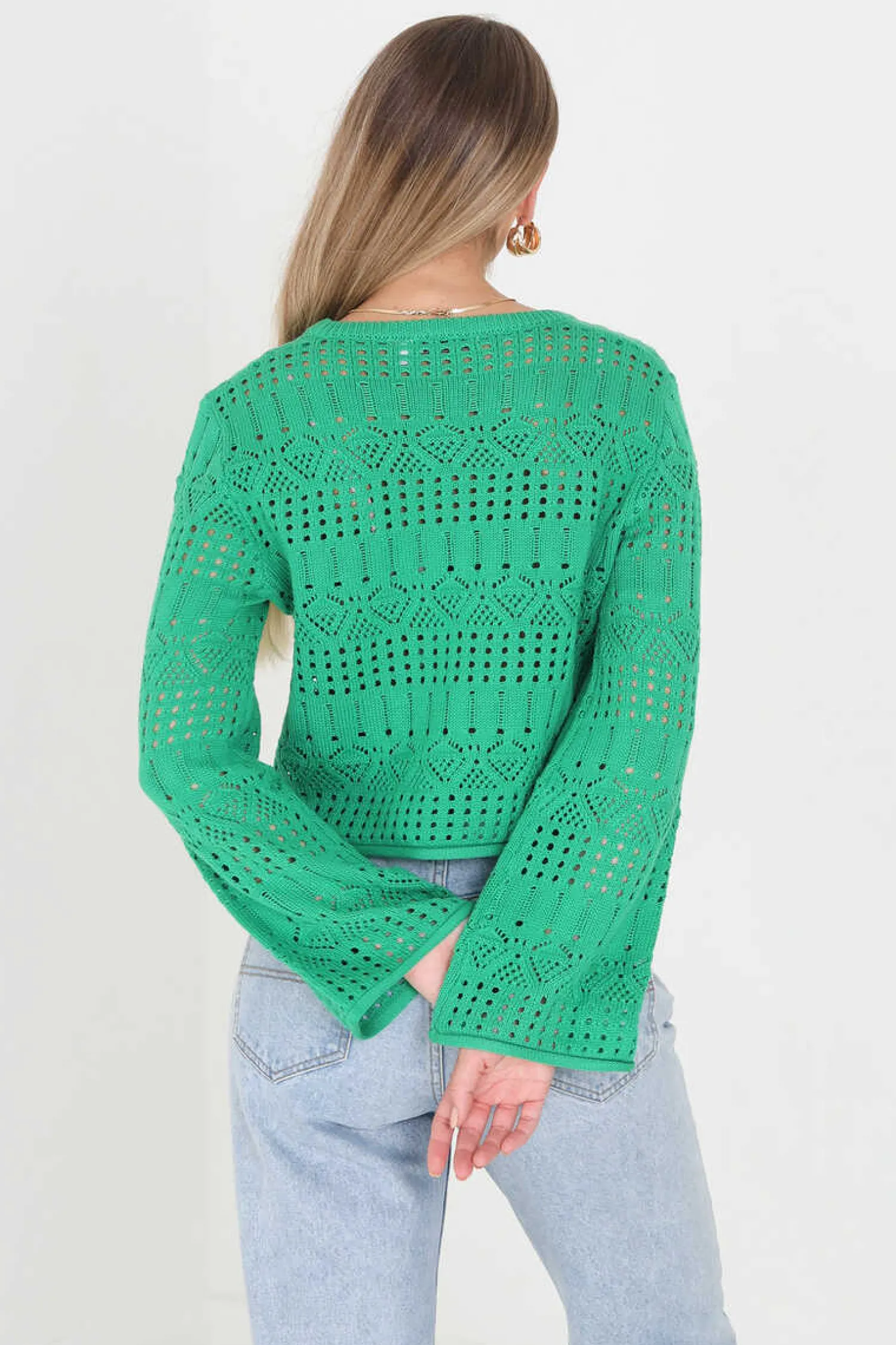 Brave Soul Sueteres E Cardigans-Camisola De Malha Perfurada Com Manga Comprida.