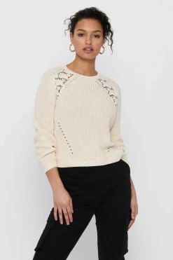 Only Sueteres E Cardigans-Camisola De Manga Comprida De Gola Redonda