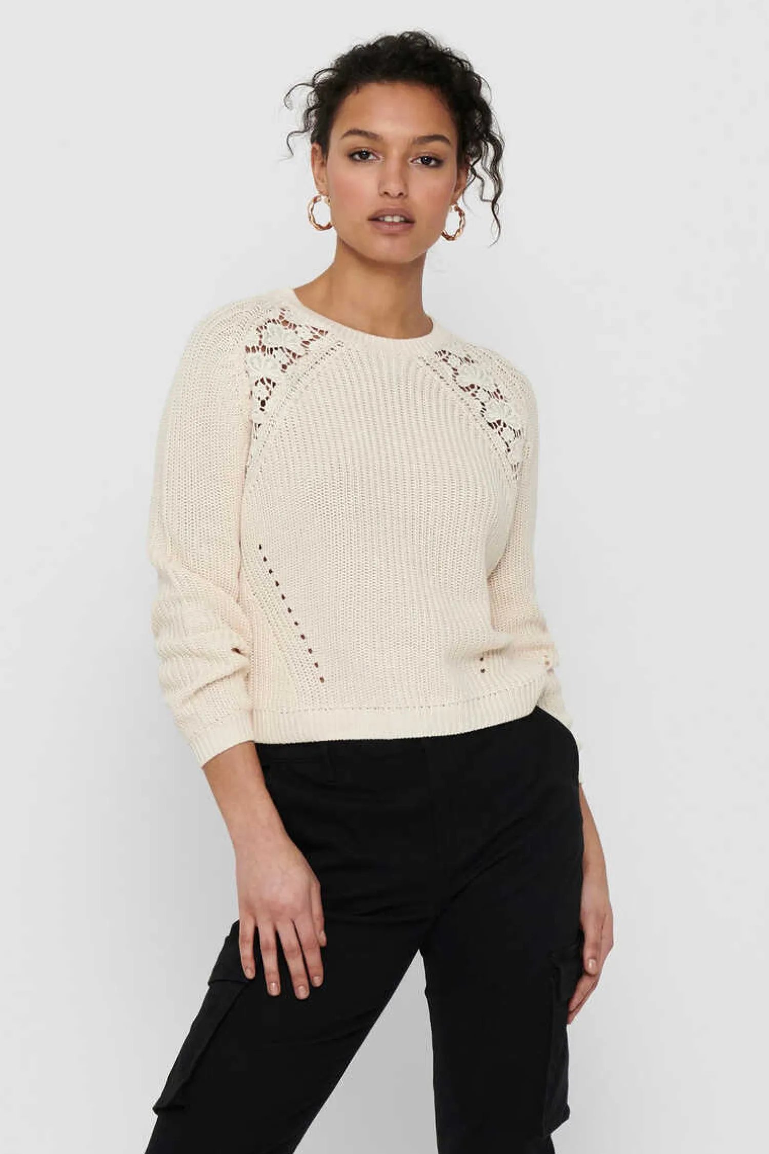 Only Sueteres E Cardigans-Camisola De Manga Comprida De Gola Redonda