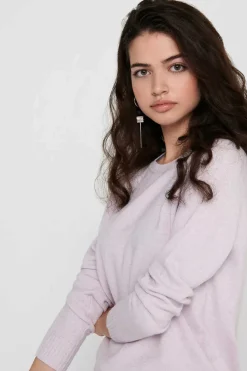 Only Sueteres E Cardigans-Camisola De Manga Comprida E Gola Redonda