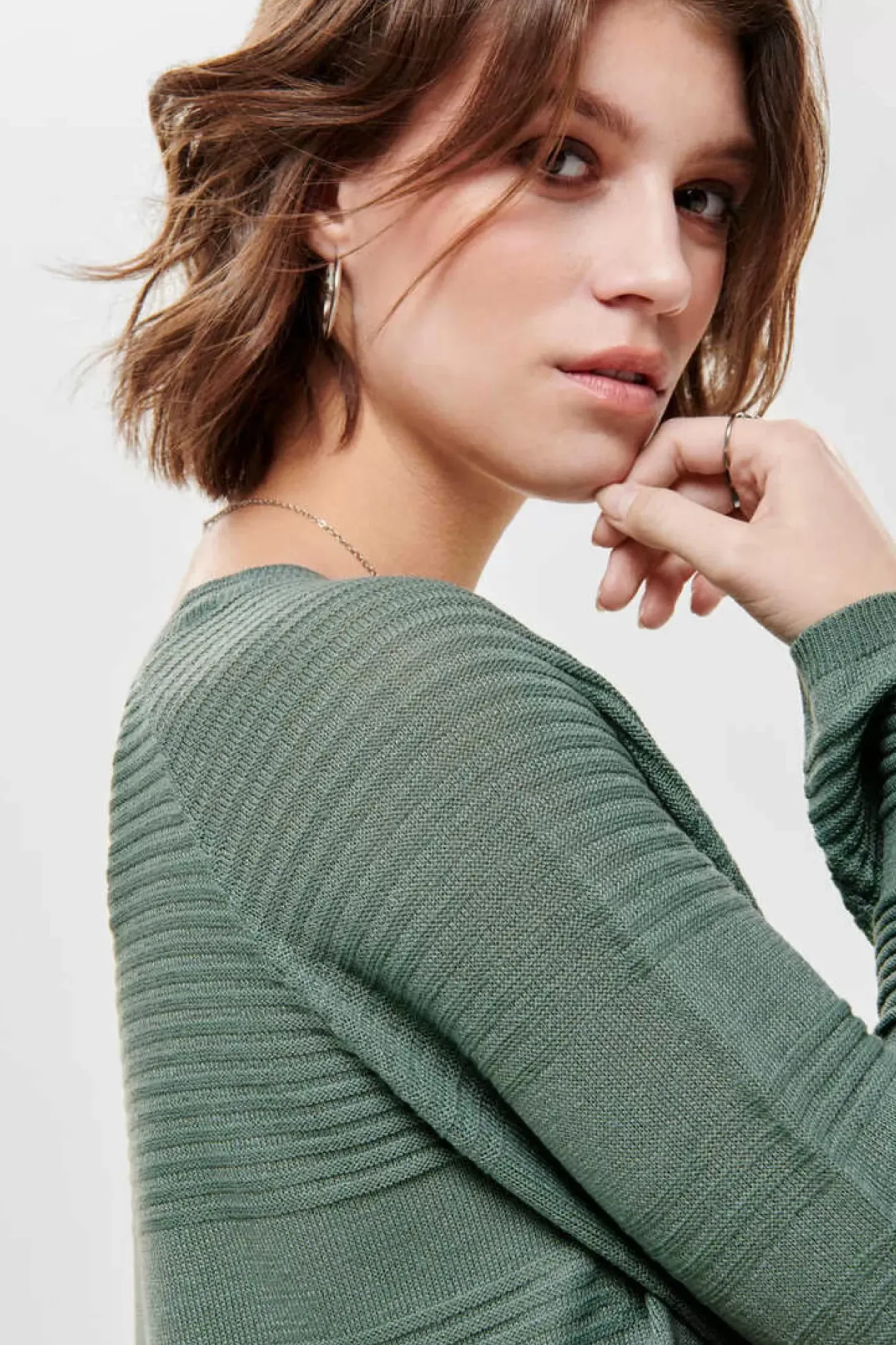 Only Sueteres E Cardigans-Camisola De Manga Comprida E Gola Redonda