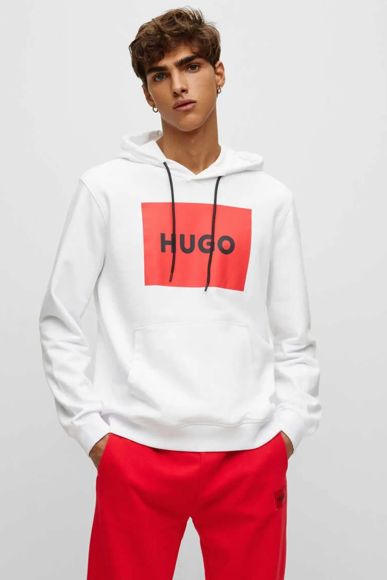 HUGO Camisola De Manga Comprida Branco Clearance