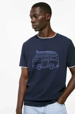 Springfield Camisola De Manga Curta Caravana Marinho