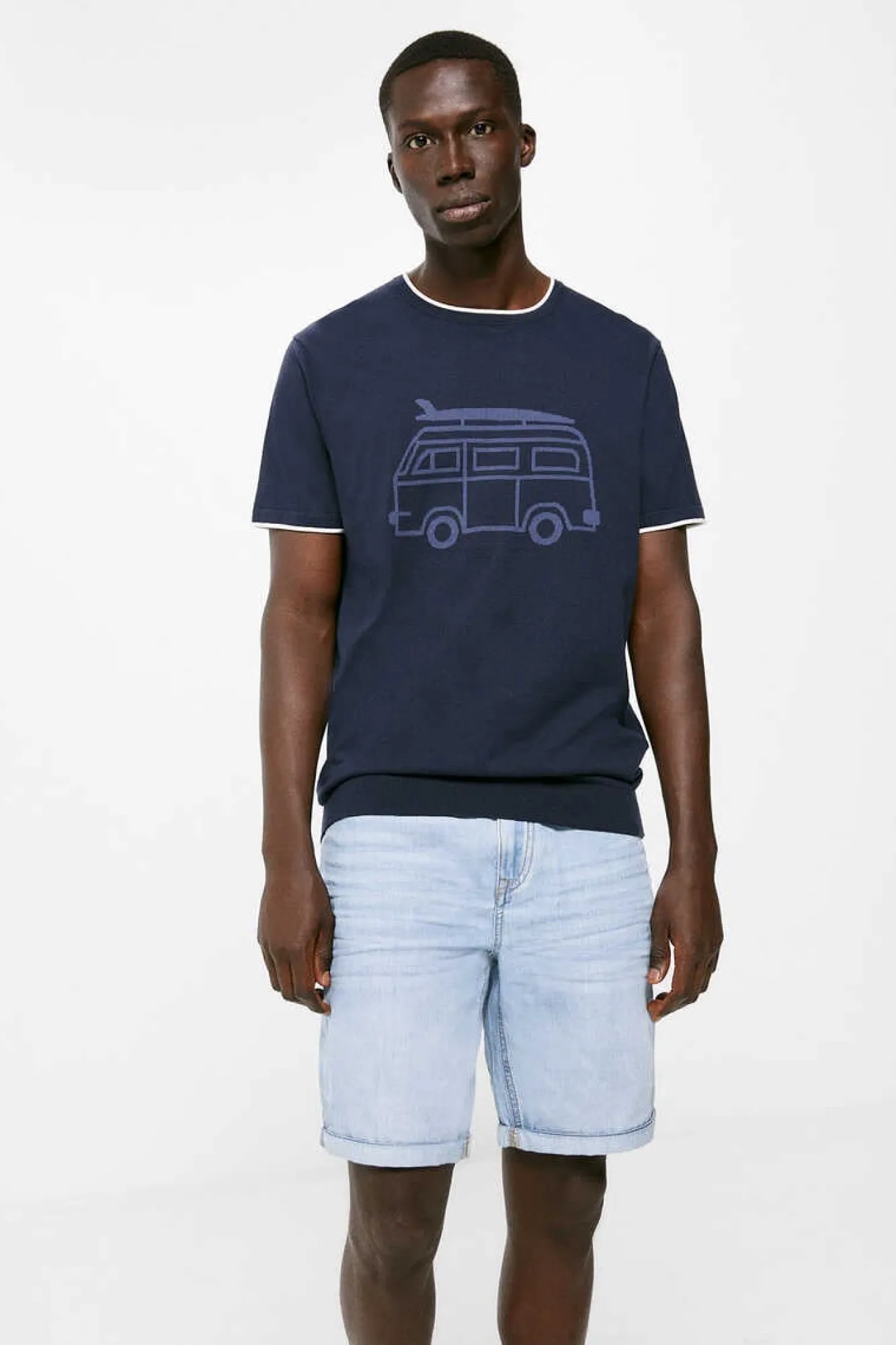 Springfield Camisola De Manga Curta Caravana Marinho