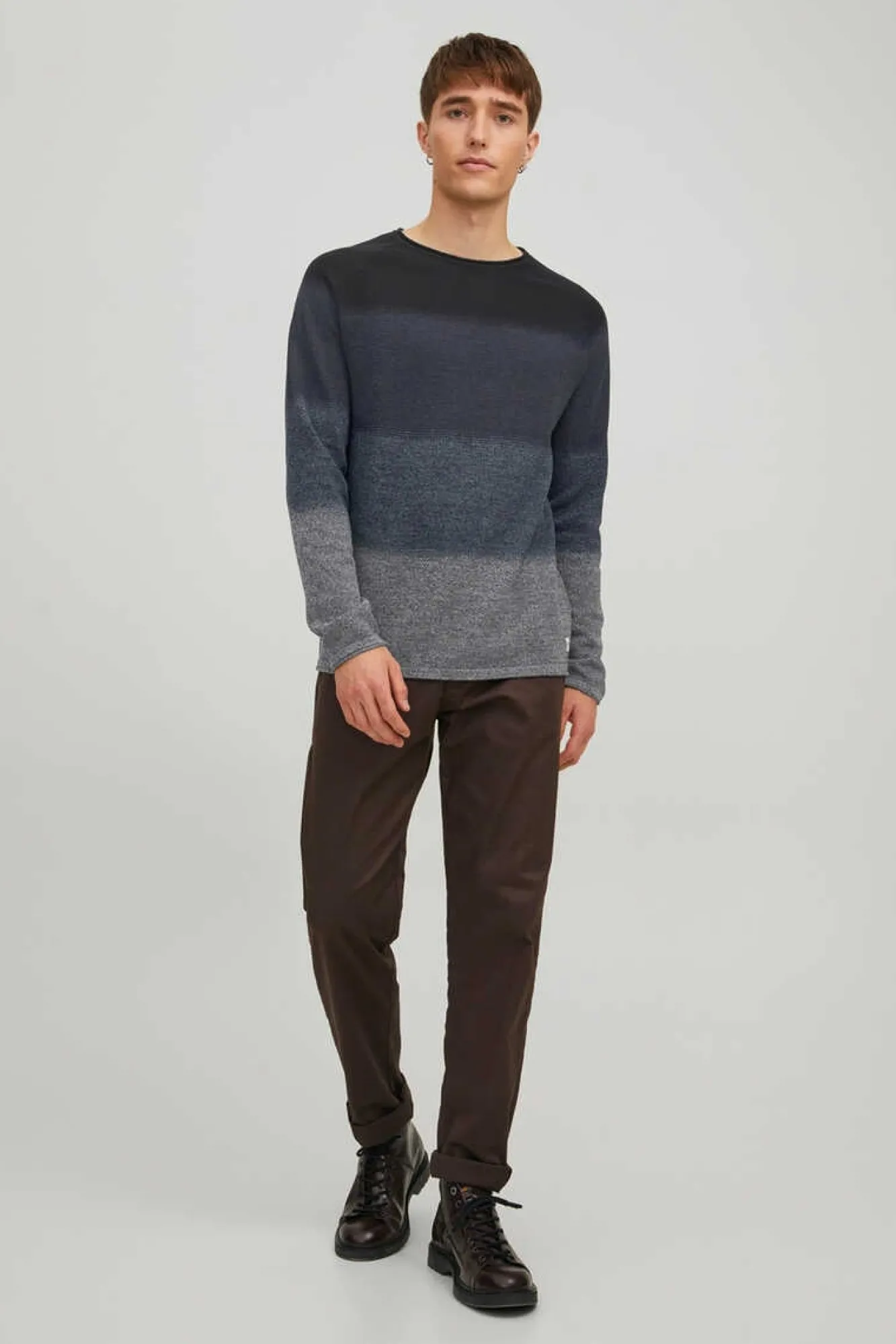 Jack & Jones Camisola Degrade Gola Redonda Marinho New