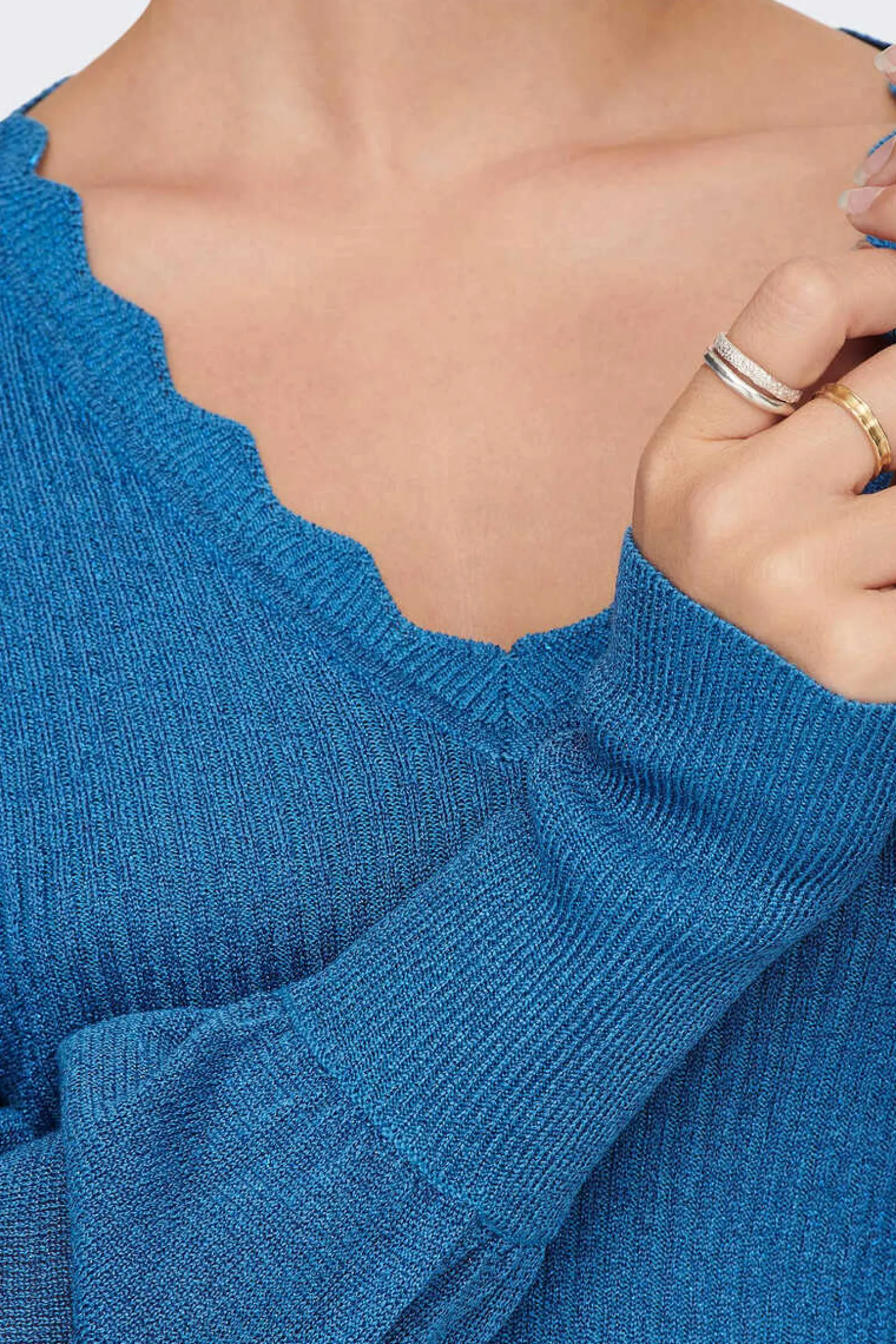 Only Sueteres E Cardigans-Camisola Em Bico Debruada